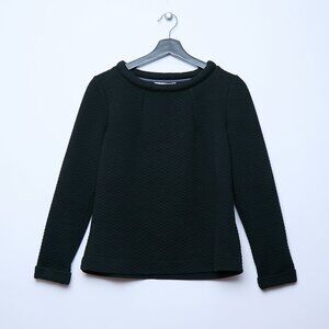 Boden Quilted Bubble Texture Sweater Black Size 8 Medium cottagecore grandma